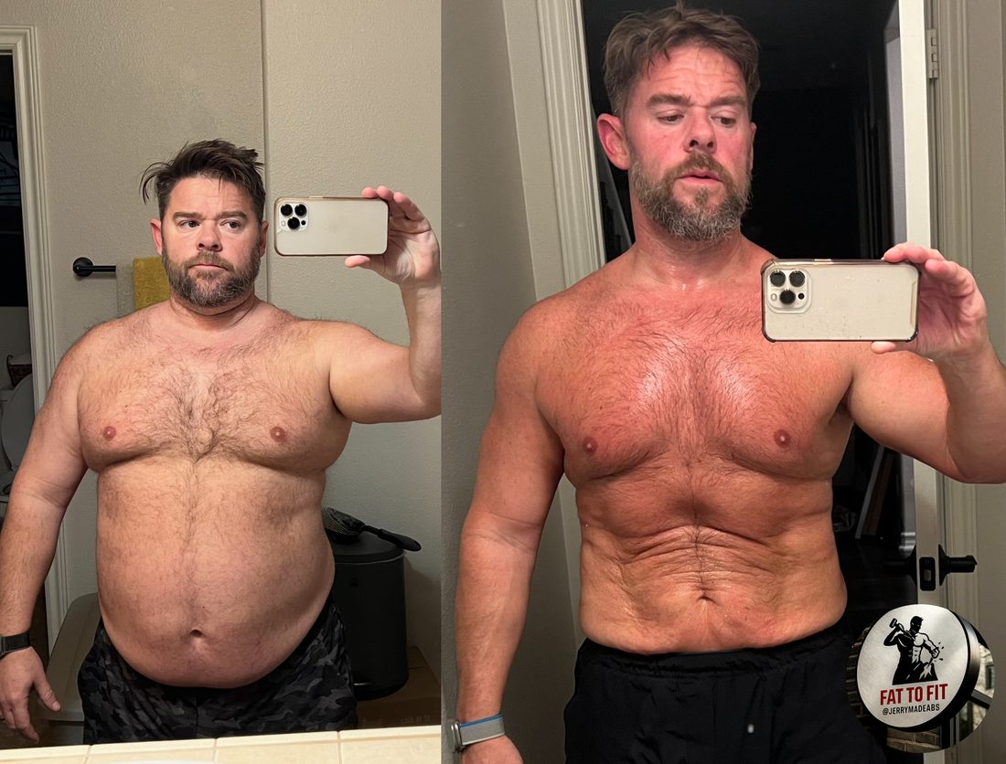 Jerry before and after side by side